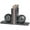 Black Sleek Orb 12 lbs Solid Geometric Round S/2 6"W, 7"H, variant on DecMode 6" Sleek Orb Geometric 12 lbs White Marble Bookends with L- Shaped Bases (Set of 2)
