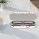 thumbnail image 4 of Estuche rígido para gafas con diseño de flores, de cuero, para gafas de sol, delgado, portátil, con tapa tipo almeja, funda protectora, funda con paño de limpieza., 4 of 9