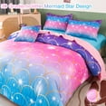 thumbnail image 5 of PERFEMET Mermaid Queen Size Bedding Comforter Set for Girls 6-Piece 3D Mermaid Scale Glitter Kids/Teens Bedding Set（Blue Pink,Queen）, 5 of 7