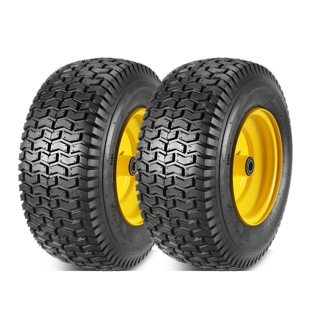 2 Pcs 16x6.508 Front Tires and Wheels Assembly for Lawn Mower Tractors