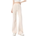 thumbnail image 2 of WFJCJPAF 2025 New Product Khaki Pants for Women,Women's Solid Color Women's Suit Pants Loose Straight Leg Wide Leg Bell-bottoms Pants Long Pants - Beige XL, 2 of 4