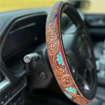 Retro Western Cowboy Car Universal Steering Wheel Cover, West Cowboy Anti Slip Car Wheel Wrap Case, Auto Interior Accessory for Men & Women, D