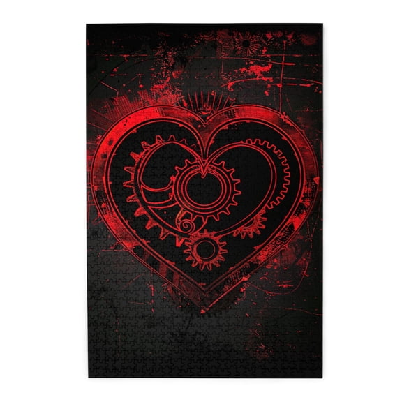 1000 pcs Red Heart gears Wooden puzzles for adults 1000 pieces,Unique and Beautiful Design,Stress relieving pleasure,1000 Piece Jigsaw Puzzle for Adults Challenging Puzzle Perfect for Game Night