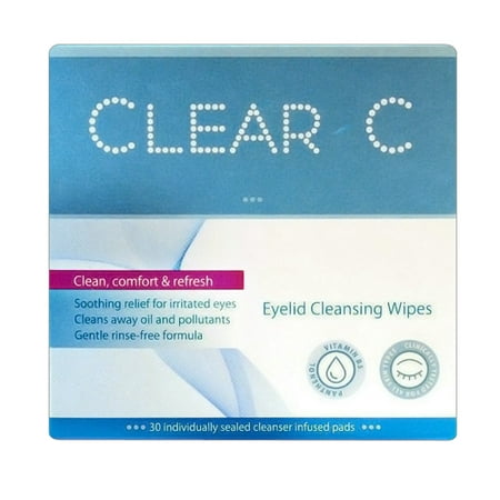 Clear C Eyelid Cleansing Wipes for Clean, Comfort and Refresh, 30