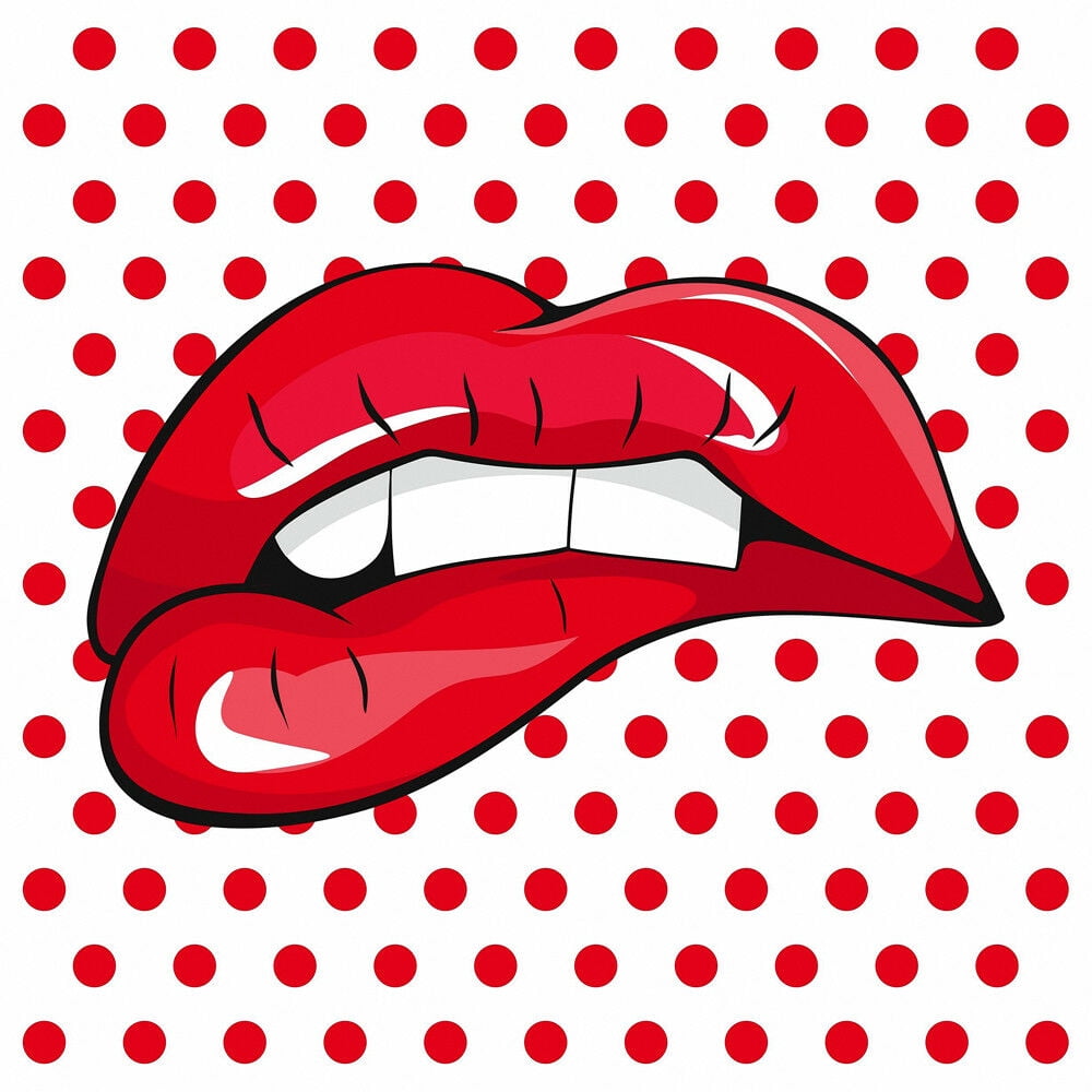 Kakadu Proficiat Ongedaan maken Lips Pop Art - CANVAS or PRINT WALL ART - Walmart.com