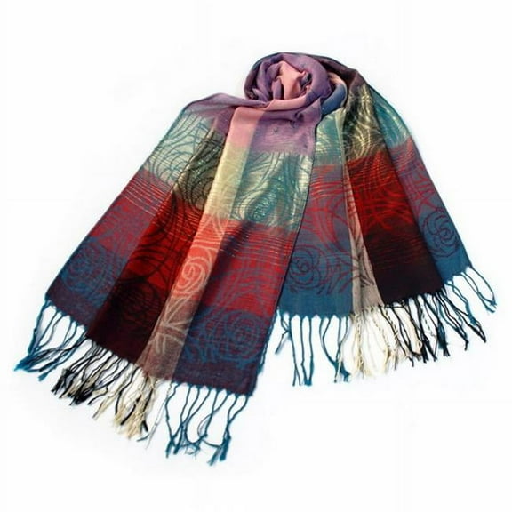 Moon & Stars & Roses Elegant Fashion Smooth Touch Tassel Ends Pashmina/Shawl/Scarf