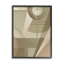 Stupell Industries Tan Geometric Abstract Abstract Painting Black Framed Art Print Wall Art, 24 x 30