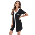 thumbnail image 5 of EFINNY Women's Nursing Dress Short Sleeve Button Down Maternity Breastfeeding Birthing Nightgowns Delivery Labor Hospital Gown S-XXL, 5 of 9
