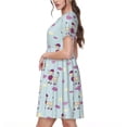 thumbnail image 2 of Balery Poodle Dog Vestidos sueltos de manga corta para mujer, vestidos de verano 2025, vestidos casuales de corte A con vuelo., 2 of 6