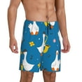 thumbnail image 2 of Kdxio Cartoon Goose Print Mens Sleep Shorts Bottoms Soft Comfy Pajama Wear Pants with Drawstring Pockets, 2 of 7