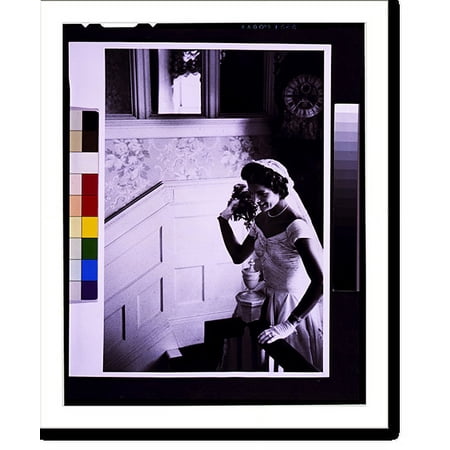 Historic Print, [Kennedy wedding. Jackie throwing the bouquet], 16" x 20"