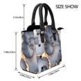 thumbnail image 2 of Single Shoulder Bag Rivet Bag 7.48×7.48×3.94in Removable Shoulder Belt Can Be Held Or Diagonal Across A Variety Of Matching Styles Dark Grey And White Gold Marble, 2 of 6