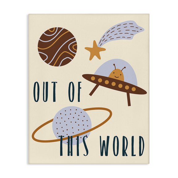 Stupell Industries Eclectic Out Of This World Alien Canvas Art, 36 x 48, by Lil' Rue
