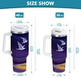 thumbnail image 3 of 30 oz Insulated Stainless Steel Tumbler Double Wall Stainless Steel Tumbler with 2-Way Drinking Seagulls and The Beach, 3 of 9