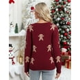 thumbnail image 3 of Ugly Christmas Sweaters for Women Cute Christmas Gingerbread Man Christmas Sweater Loose Knit Warm Pullover Sweater Shermie, 3 of 6