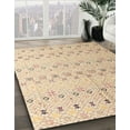 thumbnail image 3 of Ahgly Company Machine Washable Indoor Square Abstract Light Copper Gold Area Rugs, 4' Square, 3 of 7