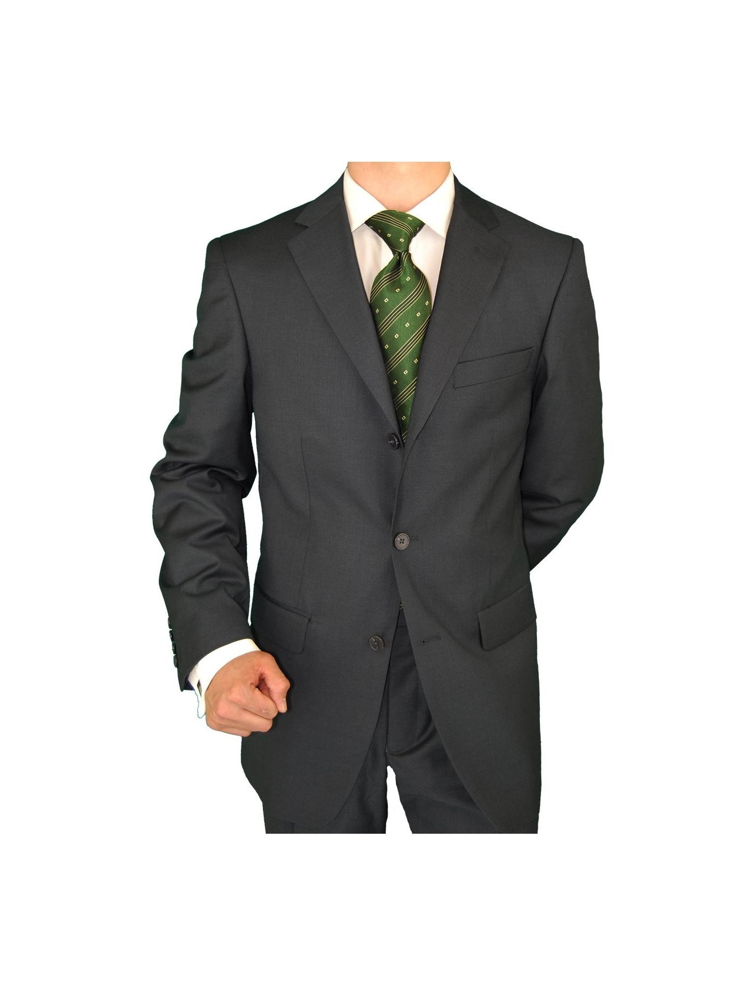Men's Suit Three Button Jacket Side Vents Pleated Pants