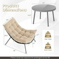 thumbnail image 3 of Costway 3 PCS Patio Furniture Set with Cushioned Papasan Chairs Tempered Glass Coffee Table Brown, 3 of 10