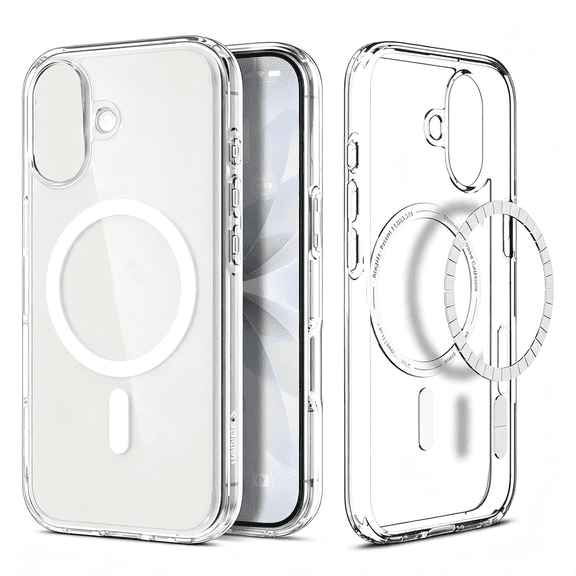 HBMYN for Iphone 17 Case,Ultra Hybrid Magfit [Tpu Covered Camera Control] [Anti-Yellowing] [Compatible with Magsafe]-Clear Magnetic Iphone 17 Case Magsafe