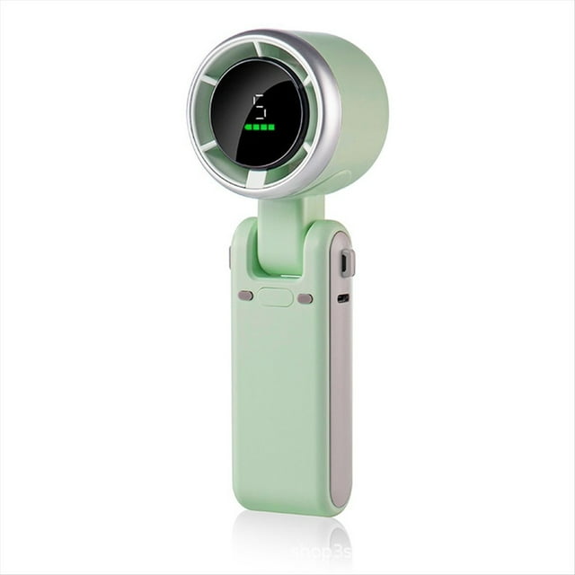 Mini Ventilador Portátil de Mano, Ventilador Turbo de Viento Potente Plegable, Ventilador Personal Recargable por USB con Velocidad, Pantalla Digital