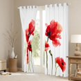 thumbnail image 3 of Homewish Teens Chic Floral Flowers Blackout Curtains Set of 2 (52x84 Each),Spring Garden Window Curtains,Green Red Curtains and Drapes,Breathable Home Decor, 3 of 6