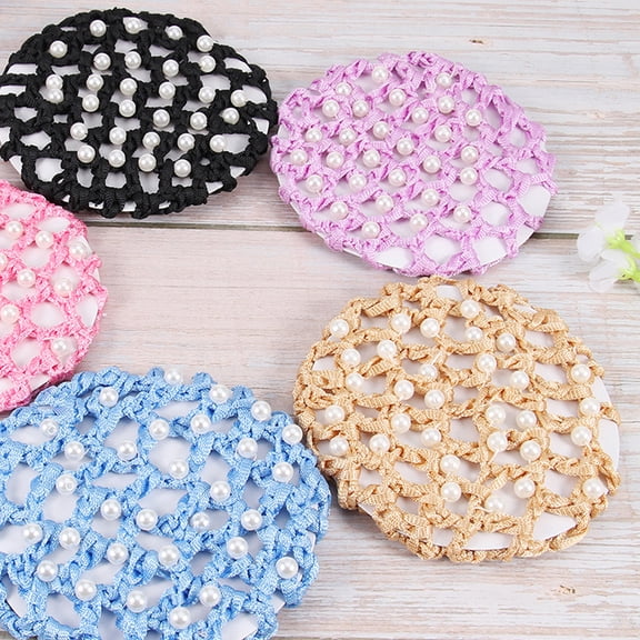 OUNONA Hair Nets for Women Hair Bun Holding Net Pink Hair Fixing 4Pcs