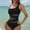 Black#2, variant on LEBONYARD Women's One-Piece Swimsuit:High-Quality for Pool Parties,Women Solid Color Backless Strap Bikini Swimsuit Black S