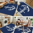 thumbnail image 6 of Navy Blue Anchor Area Rug 3x5 FT, Non Slip Entryway Bedside Carpet, Coastal Nautical Marine Minimalist Washable Soft Floor Carpet Indoor Mat Non-Shedding Throw Rug for Dorm Kitchen Home Office, 6 of 9