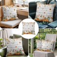 thumbnail image 4 of Throw Pillow Covers, Orange Green Pumpkins Fall 24x24 Pillow Covers for Couch/Sofa/Bed, Thanksgiving Maple Leaf Wooden Decorative Square Linen Cushion Pillowcase for Home Decor, 4 of 9
