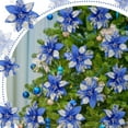 thumbnail image 4 of 12Pcs 5.7inch Artificial Poinsettias Christmas Glitter Flowers with Clips Xmas Tree Flower Ornament Poinsettias Decor, 4 of 6