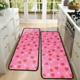 thumbnail image 4 of Kitchen Rugs Sets Of 2,Strawberry Plants Fruit Flower Pink Pattern Anti Fatigue Kitchen Mat Rugs Non Slip Washable,Decorative Kitchen Floor Mats for Kitchen,Sink,Laundry,17"x47"+17"x47", 4 of 5