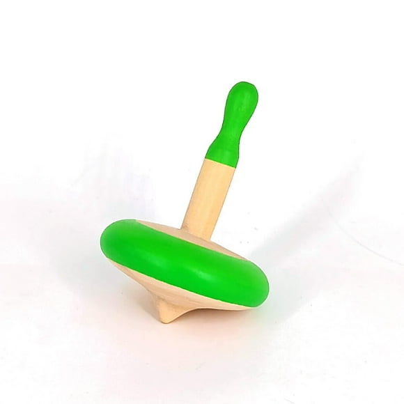 Shumee Organic Wooden Handmade Spinning Top 1 Pc/Set(Green) | 6 cm | Colorful | Gyroscopes Toy | Fidget Spinner | Educational Toys | Montessori,Kindergarten Toys | Gift Toys for Kids/Toddlers