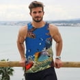 thumbnail image 6 of Daiia Colorful Coral Reef Printed Men's Quick Dry Fit Muscle Tank Top Slim-Fit Tank Workout Tank Top Lightweight Sports Tank Top-Medium, 6 of 7