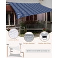 thumbnail image 5 of Sun Shade Sail 14x18Ft Boho White Striped Farmhouse Style Navy Blue Uv Block Sunshade Canopy Outdoor Shade Cover Rectangle Shade Cloth For Patio Garden Yard Deck Pergola, 5 of 6