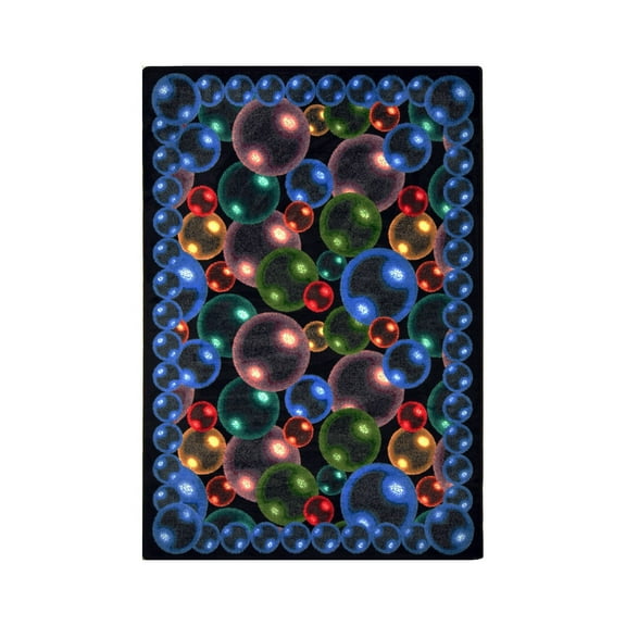 Kaleidoscope - Whimsical Area Rugs Bubbles, 7'8" x 10'9", Rainbow