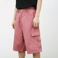 thumbnail image 5 of Jean Shorts Men Baggy Solid Color Performance Work Cargo Shorts with Pockets Knee Length Wide Leg Summer Casual Denim Shorts Men, 5 of 8