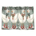 thumbnail image 7 of Yayeee Kitchen Curtains Tier Pair Light Filtering 27"x24" Rod Pocket Short Cafe Window Panel, Winter Goose Scarves, 7 of 7