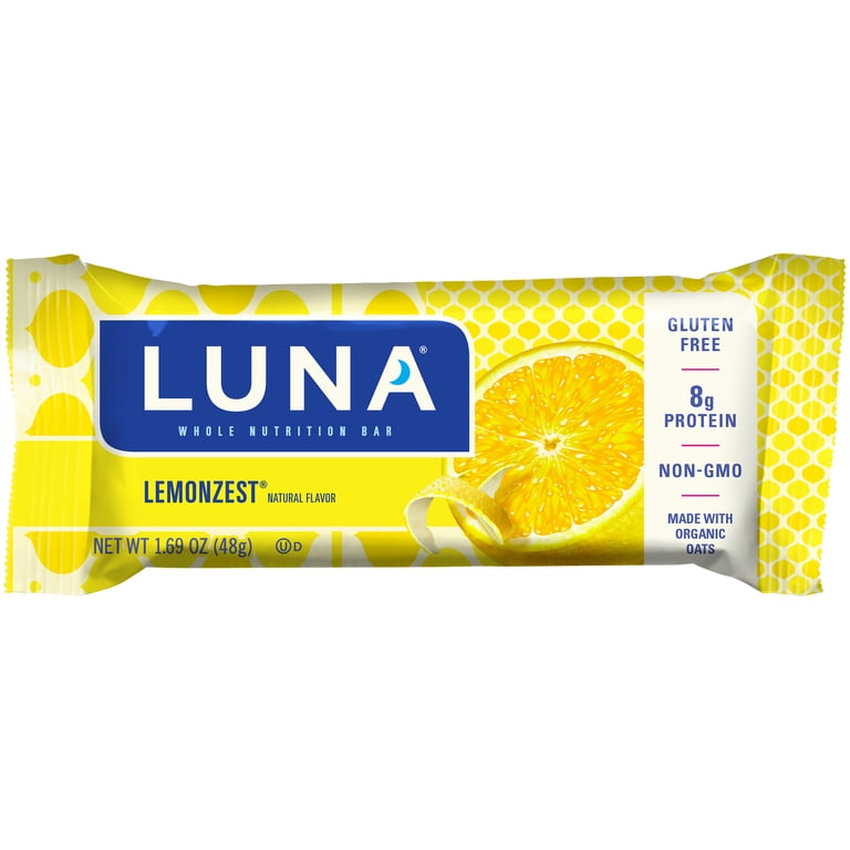 LUNA, Snack Bars, 1.69 oz, Lemonzest Flavor, Gluten-Free - Walmart.com
