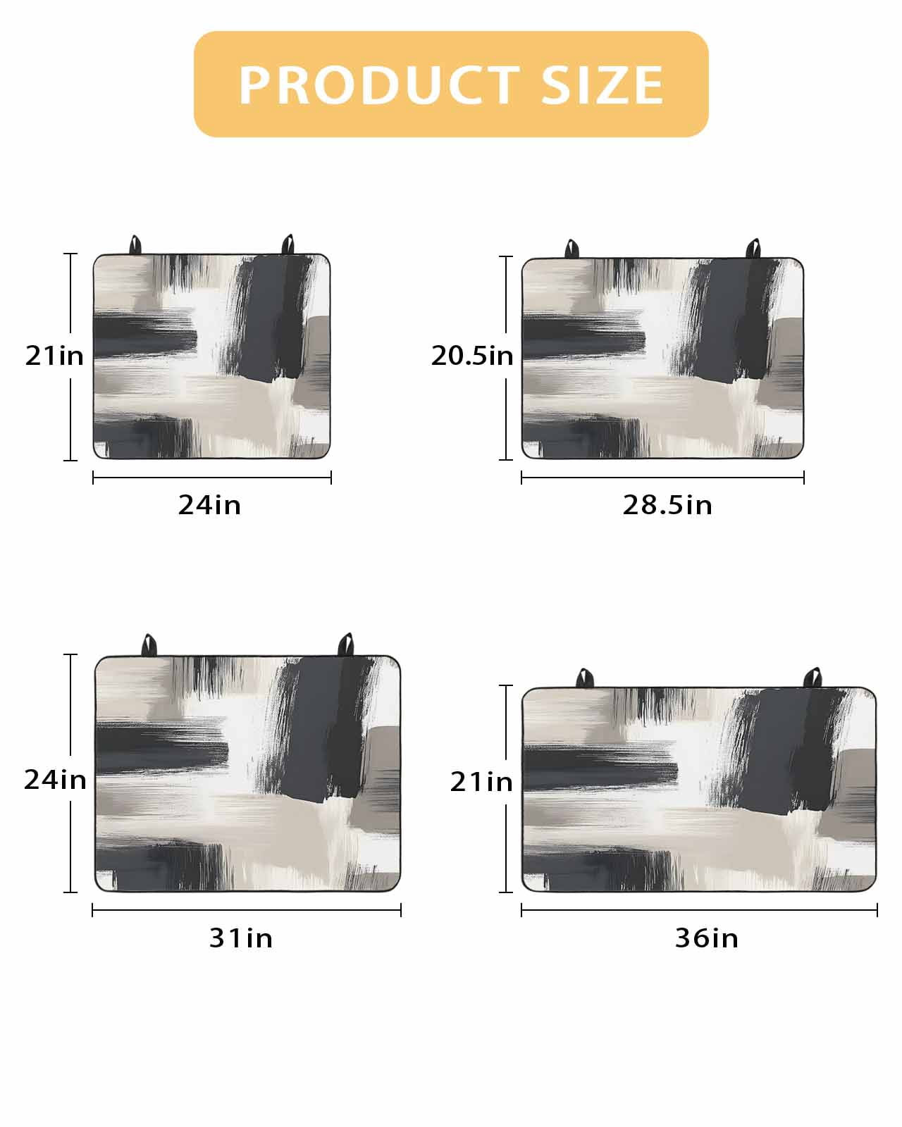 nqOlkjepod Large Induction Cooktop Protector Mat 24"x21", Black Grey Stove Top Covers for Electric Stove, Geometric Vintage Retro Oil Painting Stove Burner Cover Mats, Glass Top Stove Cover