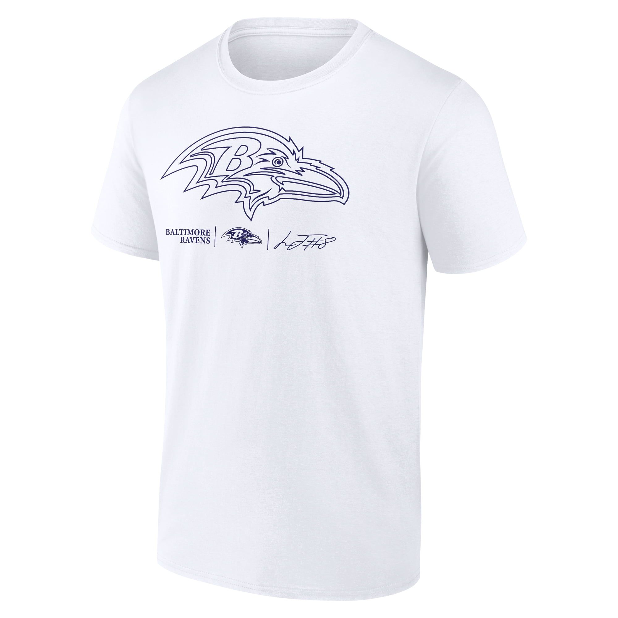 Men's Lamar Jackson White Baltimore Ravens Tonal Name & Number T