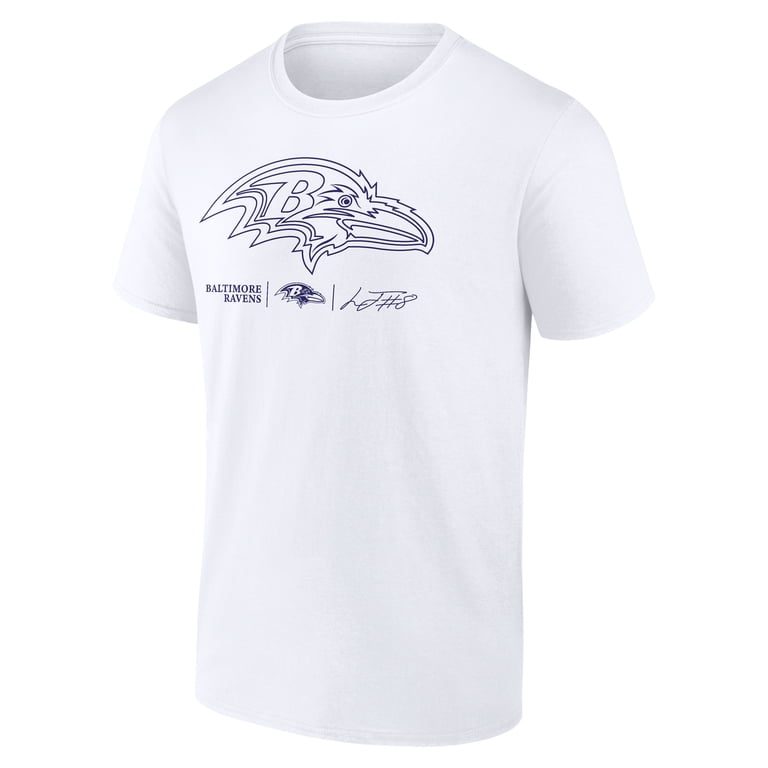 Men's Lamar Jackson White Baltimore Ravens Tonal Name & Number T