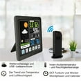 Wooden Wireless Weather Station Alarm Clock Digital Thermometer ...
