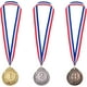 thumbnail image 1 of Medallas, medallas para niños, medallas de fundición, medallas de ganadores, medallas de ganadores con cinta, medallas de oro, plata y bronce de 5 cm de diámetro, 3 piezas, 1 of 5