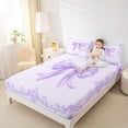 thumbnail image 3 of Erosebridal Adults Victorian Baroque Flower Full Size Sheets,Purple Cute Bow Bed Sheets For Girls Kids 4pcs, 3 of 6