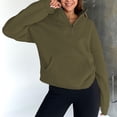 thumbnail image 2 of Yokua Quarter Zipper Cropped Sweatshirt Long Sleeve Oversized Pullover Top for Women, 2 of 8