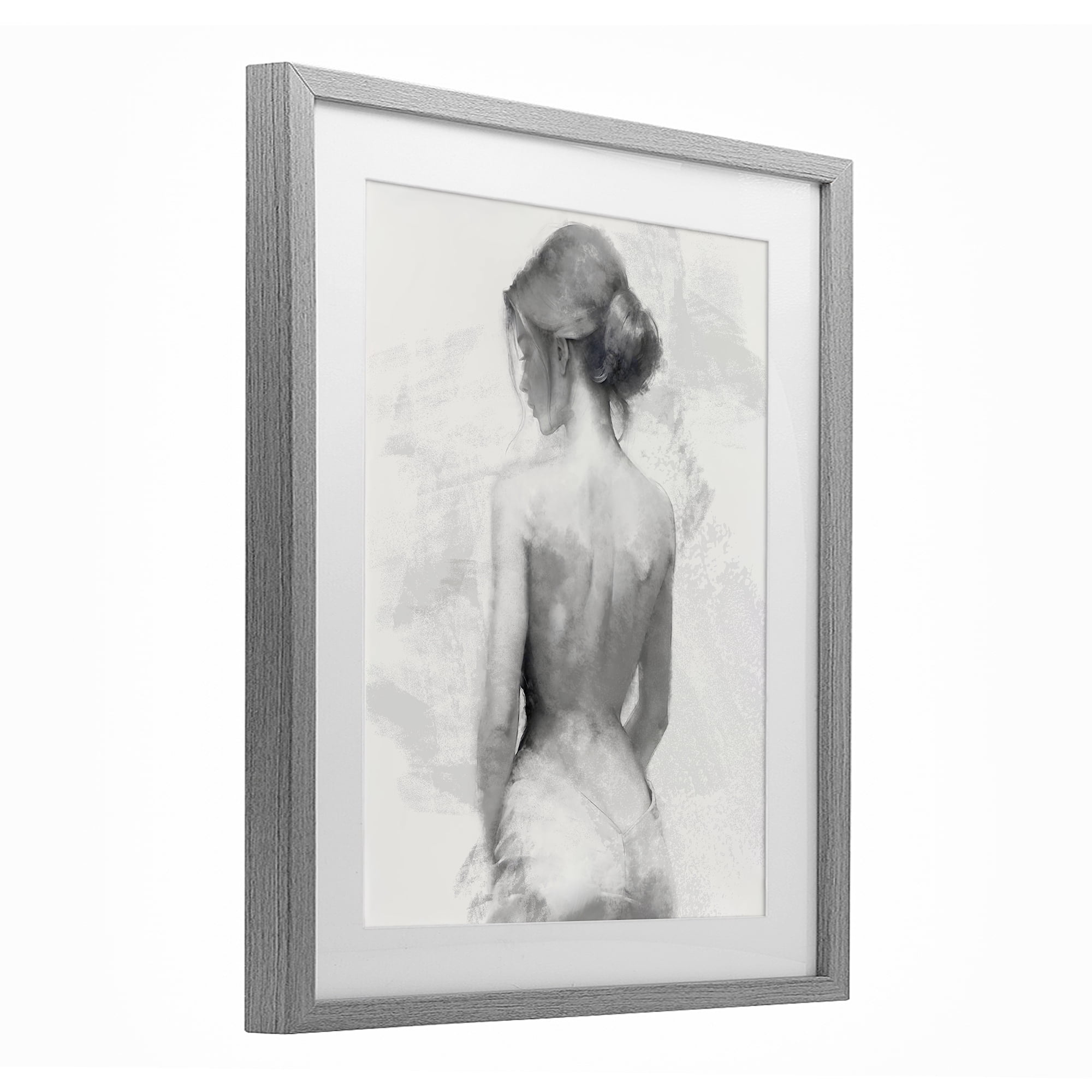 Stupell Industries Mine Elegant Figure Gray Framed Print Under Glass, design by Kim Allen