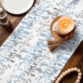 thumbnail image 3 of Light Blue Grey Botanical Table Runner 90 Inches, Spring Floral Summer Farmhouse Bed Runner Dresser Scarves Tabletop for Indoor Outdoor Parties/Ceremony/Banquet, 13" x 90", 3 of 8