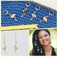 thumbnail image 4 of 24 Pcs Flamingo Stitch Markers Enamel Crochet Stitch Marker Charms Removable Leverback Clasp Locking Stitch Marker for Knitting Weaving Sewing Jewelry Making Colorful DIY, 4 of 6