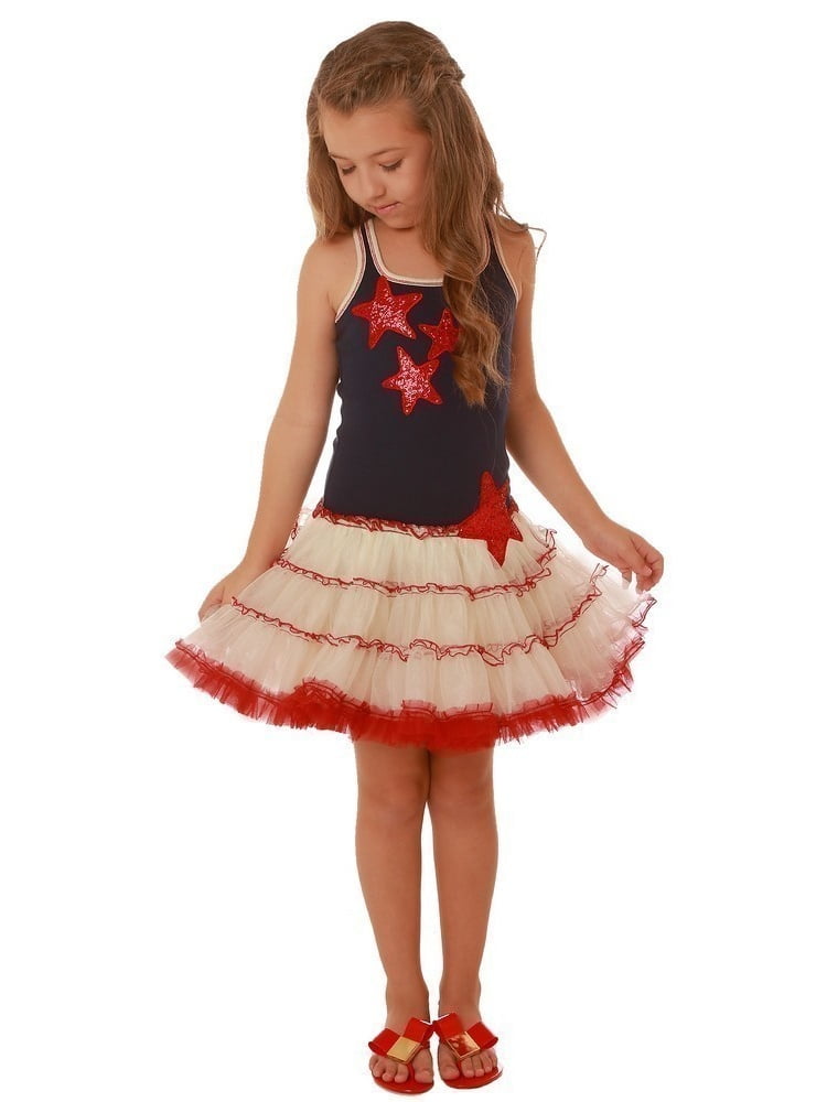 little girl red white and blue dresses