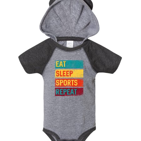

Inktastic Eat Sleep Sports Repeat Gift Baby Boy or Baby Girl Bodysuit